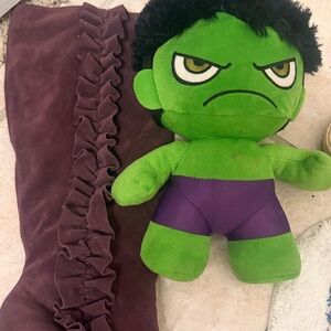 Purple suede ruffle boots